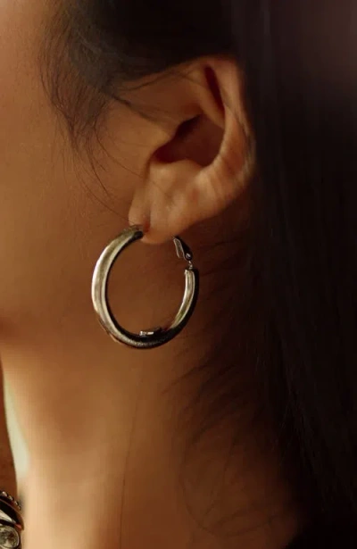 Rc Retro Chic Retro Small Hoop Earrings In Silver