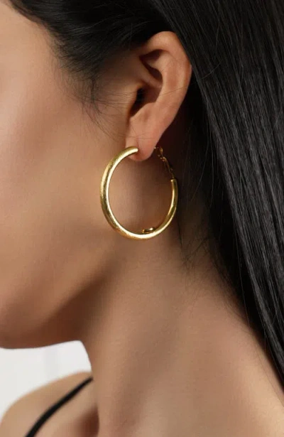 Rc Retro Chic Retro Medium Hoop Earrings In Gold