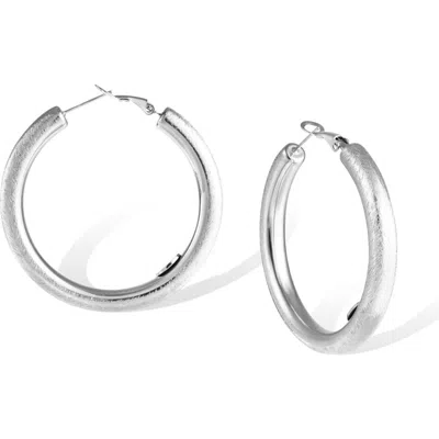 Rc Retro Chic Retro Large Hoop Earrings In Silver