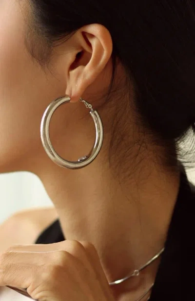 Rc Retro Chic Retro Large Hoop Earrings In Silver