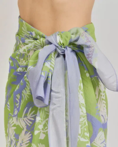 Lost Pattern Nyc "coco Dream" Beach Sarong Wrap In Green