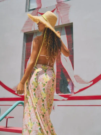 Lost Pattern Nyc "le Jardin" Beach Sarong Wrap In Multi