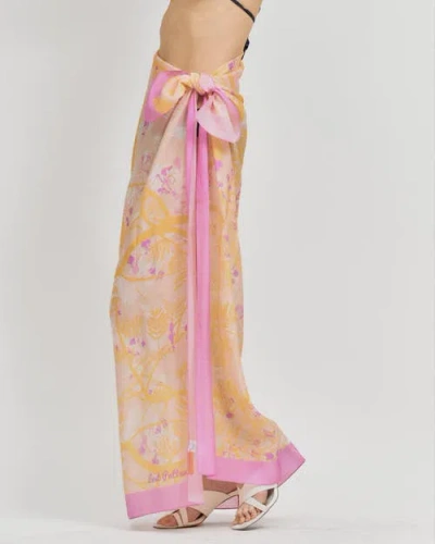 Lost Pattern Nyc "coco Dream" Beach Sarong Wrap In Pink
