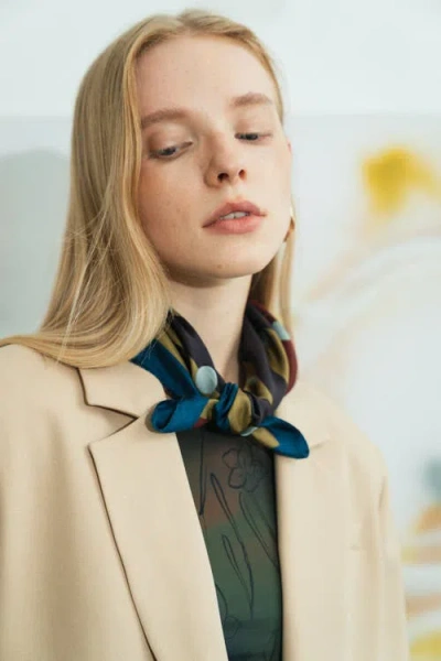 Lost Pattern Nyc "pan Pan" Silk Bandana In Multi