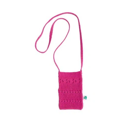 Lost Pattern Nyc "cactus" Crochet Crossbody Phone Bag In Pink