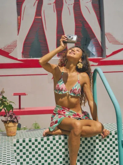 Lost Pattern Nyc "le Jardin" Beach Sarong Wrap In Multi