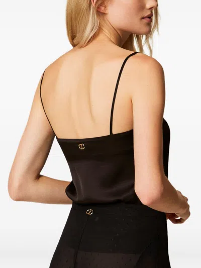 Twinset Top Blacks And Greys In Brown