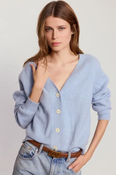 The Shirt By Rochelle Behrens The Cashmere V-neck Sweater In Blue