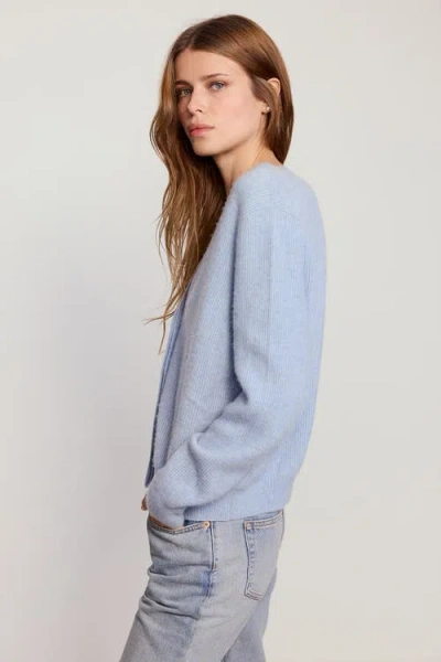 The Shirt By Rochelle Behrens The Cashmere V-neck Sweater In Blue