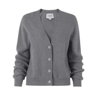 The Shirt By Rochelle Behrens The Cashmere V-neck Sweater In Gray