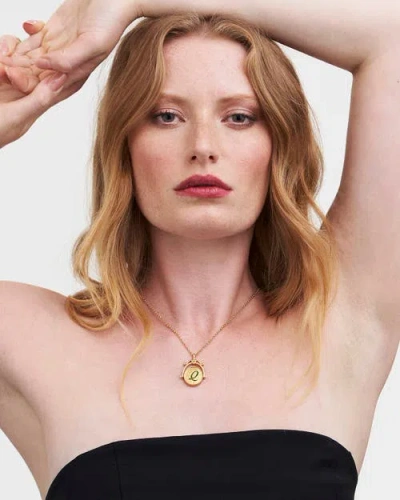 Fable England Q Initial Queen Annes Lace Gold Spinner Chain Necklace In Gold