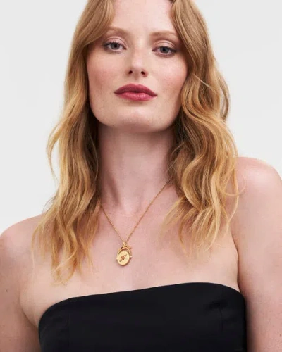 Fable England N Initial Nasturtium Gold Spinner Chain Necklace In Gold