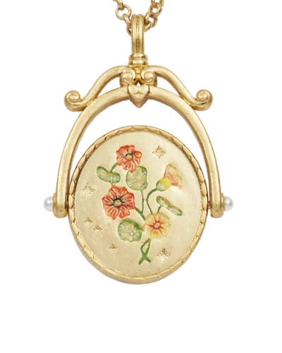 Fable England N Initial Nasturtium Gold Spinner Chain Necklace In Gold