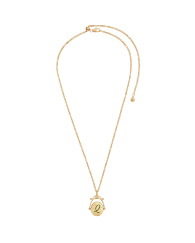 Fable England Q Initial Queen Annes Lace Gold Spinner Chain Necklace In Gold
