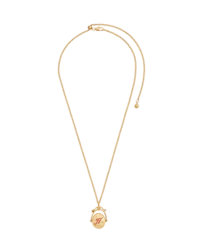 Fable England N Initial Nasturtium Gold Spinner Chain Necklace In Gold