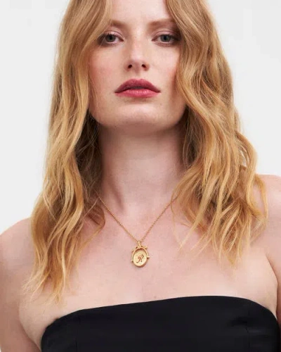 Fable England R Initial Rose Gold Spinner Chain Necklace In Gold