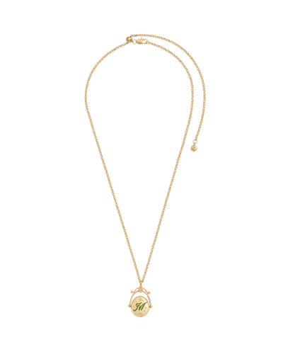 Fable England M Initial Magnolia Gold Spinner Chain Necklace In Gold