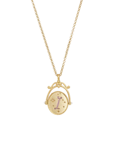 Fable England I Initial Iris Gold Spinner Chain Necklace In Gold