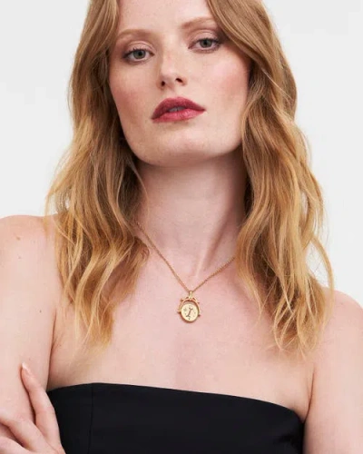 Fable England I Initial Iris Gold Spinner Chain Necklace In Gold