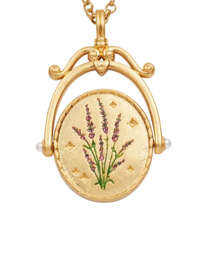Fable England L Initial Lavender Gold Spinner Chain Necklace In Gold