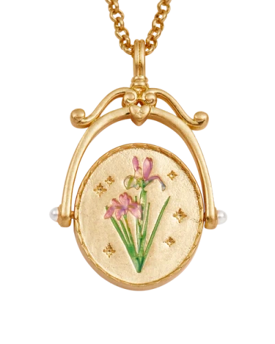 Fable England I Initial Iris Gold Spinner Chain Necklace In Gold