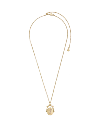Fable England I Initial Iris Gold Spinner Chain Necklace In Gold