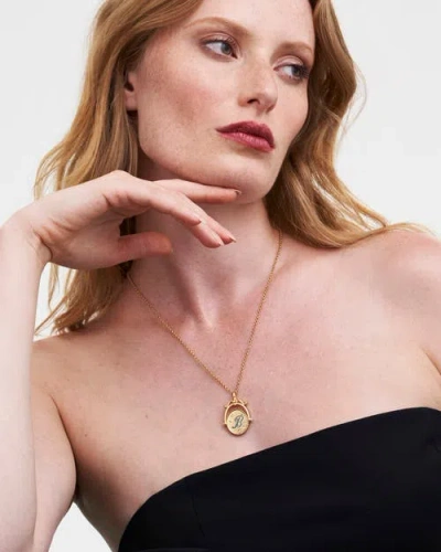 Fable England B Initial Bluebell Gold Spinner Chain Necklace In Gold