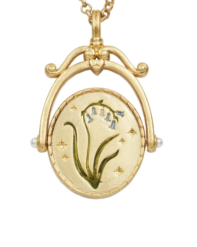 Fable England B Initial Bluebell Gold Spinner Chain Necklace In Gold