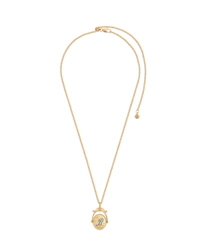 Fable England B Initial Bluebell Gold Spinner Chain Necklace In Gold