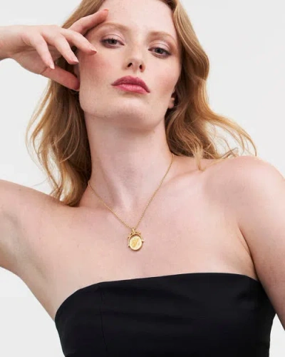 Fable England Y Initial Yarrow Gold Spinner Chain Necklace In Gold