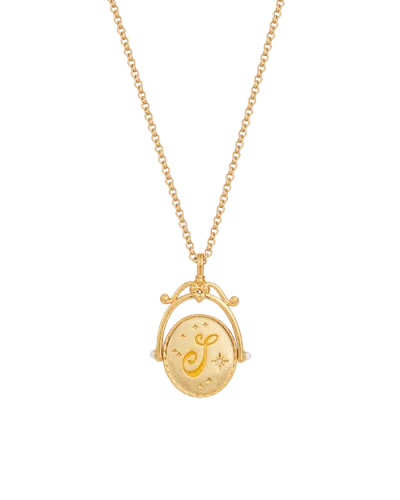 Fable England S Initial Sunflower Gold Spinner Chain Necklace In Gold