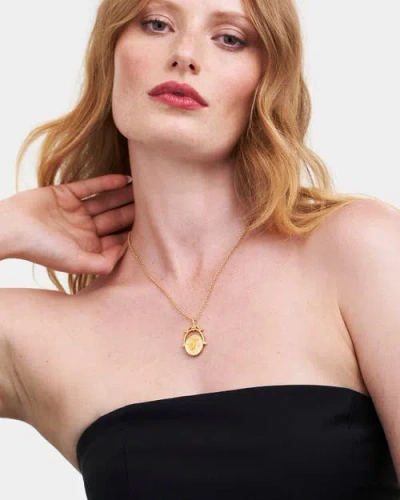 Fable England S Initial Sunflower Gold Spinner Chain Necklace In Gold