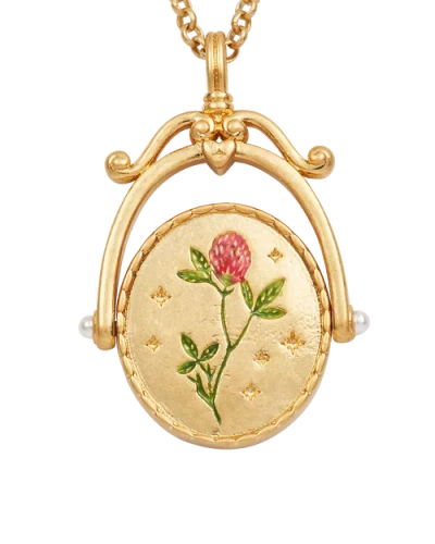 Fable England Z Initial Zigzag Clover Gold Spinner Chain Necklace In Gold