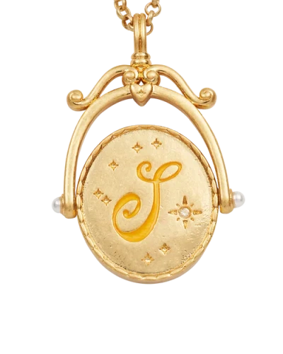 Fable England S Initial Sunflower Gold Spinner Chain Necklace In Gold