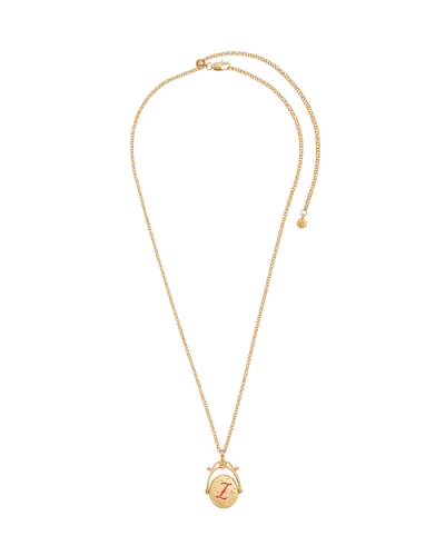 Fable England Z Initial Zigzag Clover Gold Spinner Chain Necklace In Gold