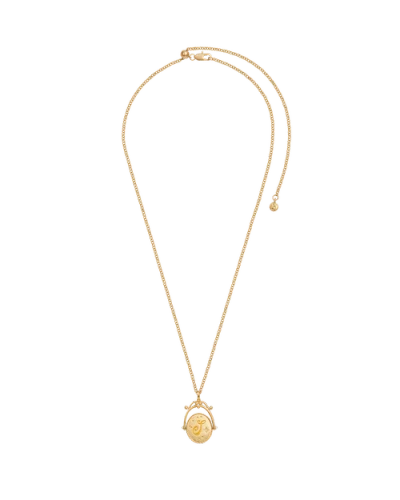 Fable England S Initial Sunflower Gold Spinner Chain Necklace In Gold