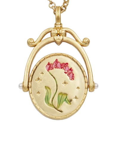 Fable England O Initial Orchid Gold Spinner Chain Necklace In Gold