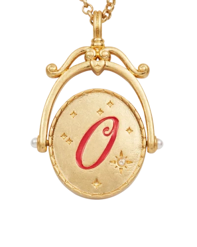 Fable England O Initial Orchid Gold Spinner Chain Necklace In Gold
