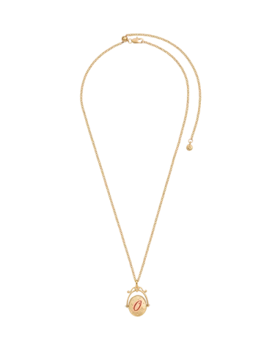 Fable England O Initial Orchid Gold Spinner Chain Necklace In Gold
