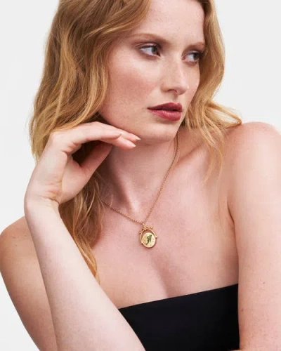 Fable England A Initial Anemone Gold Spinner Chain Necklace In Gold