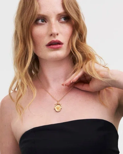 Fable England U Initial Ursinia Gold Spinner Chain Necklace In Gold