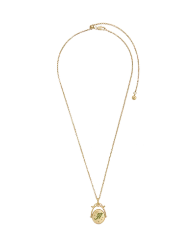 Fable England A Initial Anemone Gold Spinner Chain Necklace In Gold