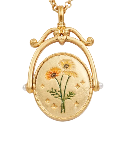 Fable England U Initial Ursinia Gold Spinner Chain Necklace In Gold