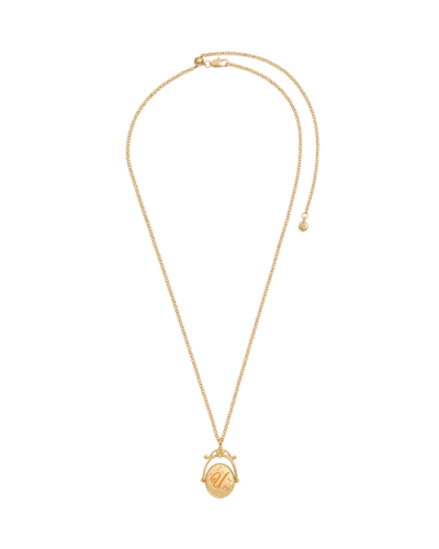 Fable England U Initial Ursinia Gold Spinner Chain Necklace In Gold