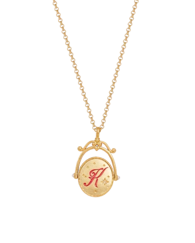 Fable England K Initial Kalmia Gold Spinner Chain Necklace In Gold