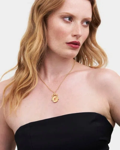 Fable England K Initial Kalmia Gold Spinner Chain Necklace In Gold