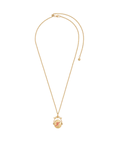 Fable England K Initial Kalmia Gold Spinner Chain Necklace In Gold