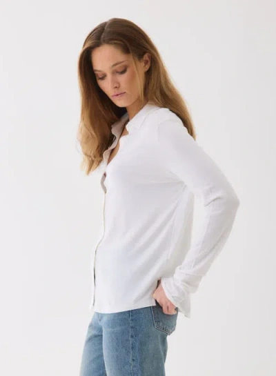 Majestic Filatures Soft Touch Semi Relaxed Shirt In White