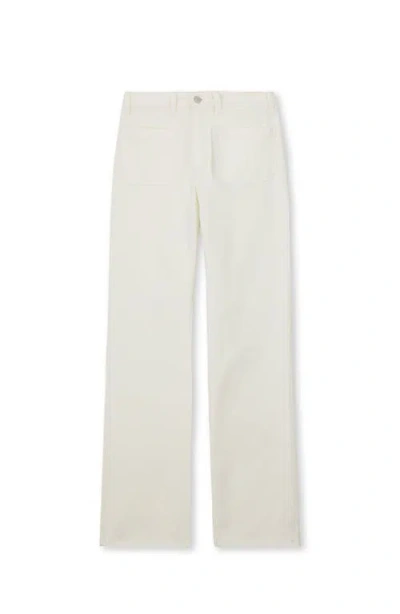 Fortela Janej Bootcut Bull Cotton White Trousers In White