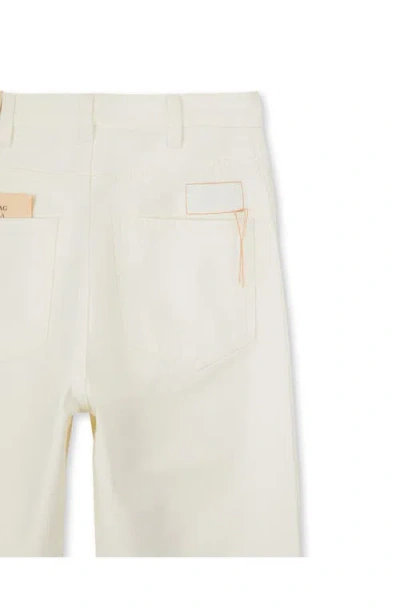 Fortela Janej Bootcut Bull Cotton White Trousers In White